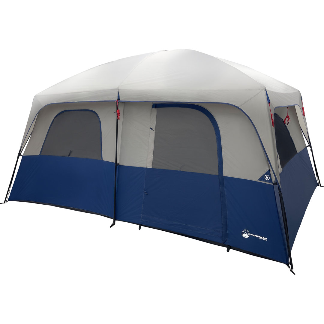 Wakeman Outdoors Camping Tent - Large Outdoor Tent with Room Divider and Rainfly - Family Tent with Doors and Screen Windows wakeman
