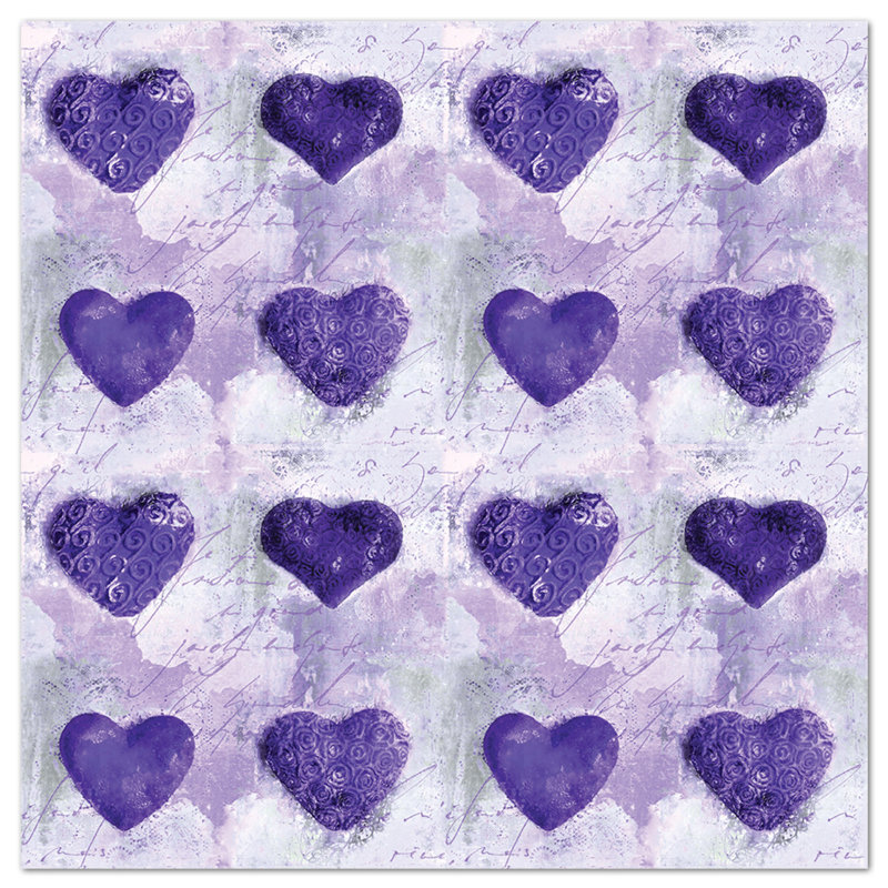 Purple Hearts Sample by Andrea Haase - No Frame Painting on Plastic / Acrylic, 65cm H x 65cm W