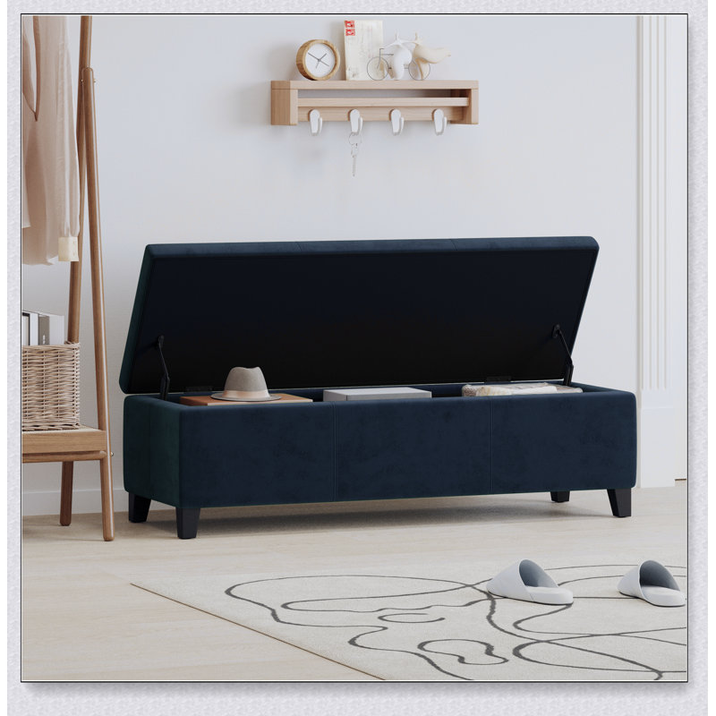 OTTOMAN DE RANGEMENT V2, Bleu foncé