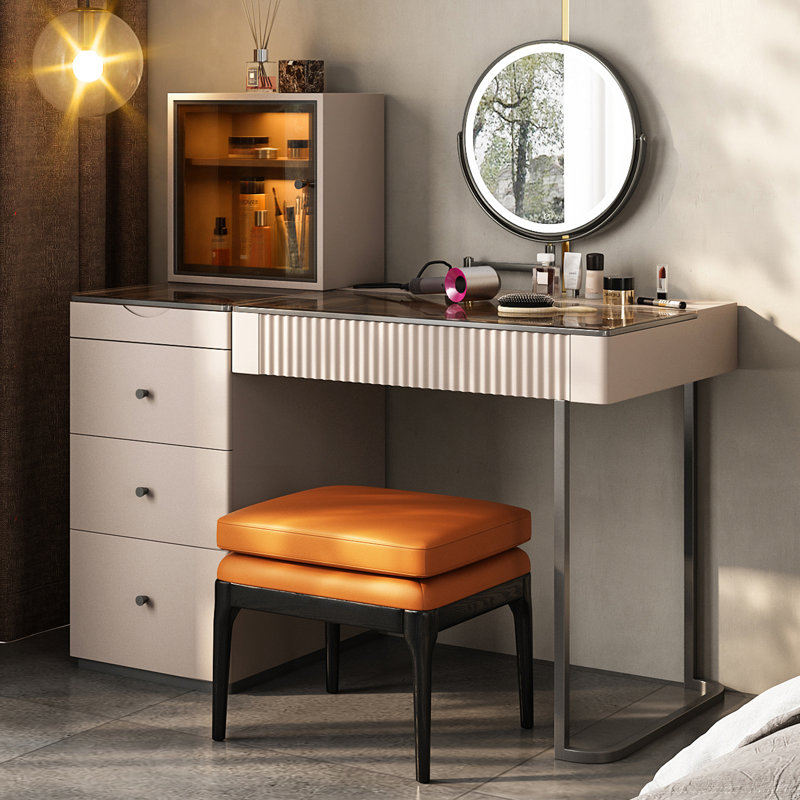 Dressing Table with Mirror, Pink