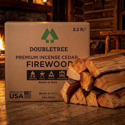 Kiln Dried Incense Cedar Firewood, 16 Inch Split Logs with Fire Starter, 4.5 Cubic Feet