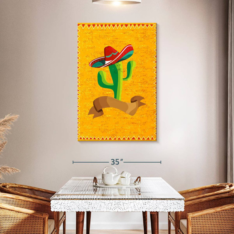 Cactus portant un Sombrero, H 48 po x l 32 po