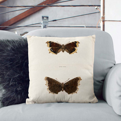 Mourning Cloak Butterfly by S.F. Denton Cushion with Filling