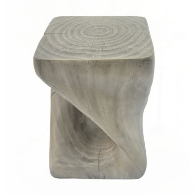 Wood-Like Texture MGO Twist Shape Side Table