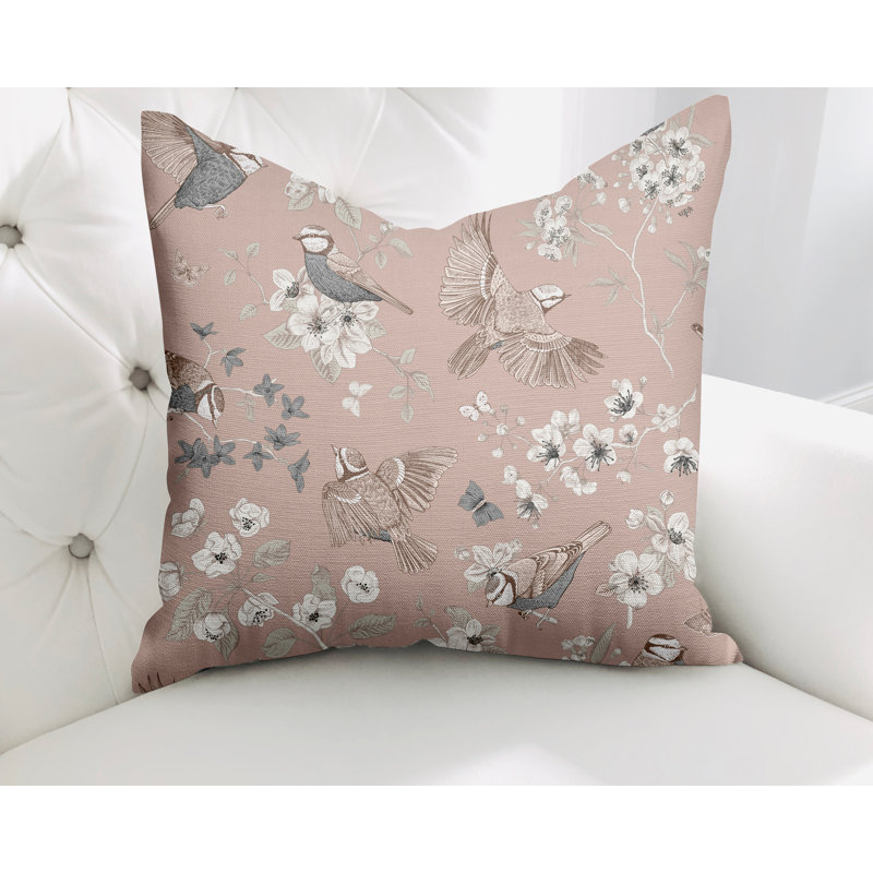  Housse de coussin en coton Cosette, L 17 po x H 17 po, Pêche