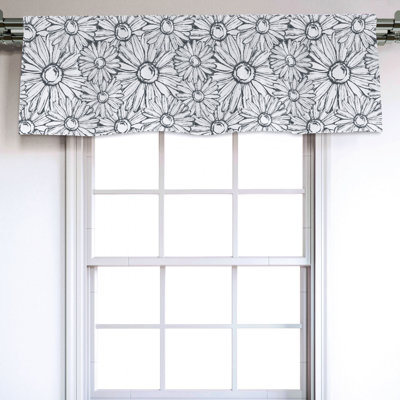Sateen Floral Ruffled Window Valance