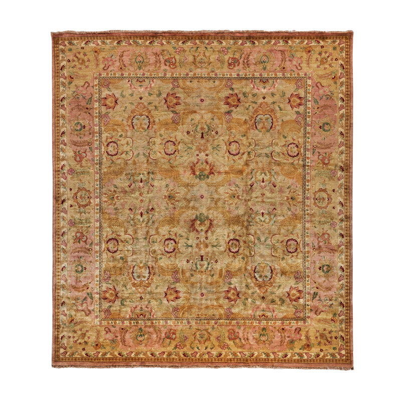 Polonaise hand-knotted New Zealand Wool Beige/Peach Area Rug, 15'X20'