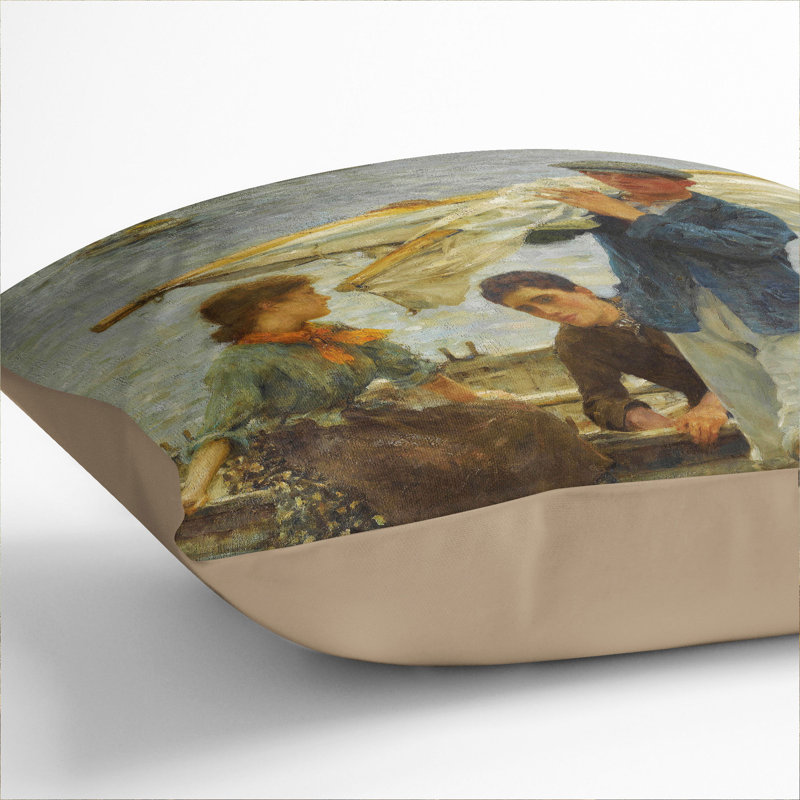 Square Cushion, Stone, 40cm H x 40cm W x 15cm D