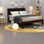 Lit plateforme en bois espresso, simple, style rustique moderne pour la maison
