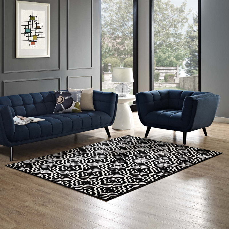 Tapis transitionnel à motif de treillis marocain par Modway, 8 pi x 10 pi