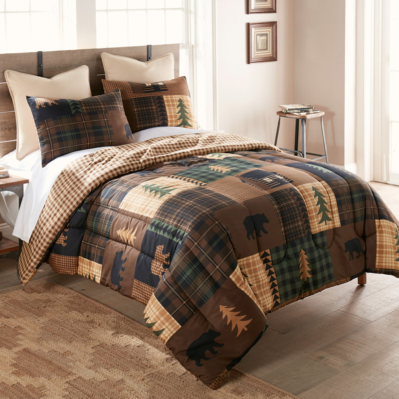 Your Lifestyle by Donna Sharp Brown Bear Cabin 3PC King Comforter Set, King Comforter + 2 King Pillowcases