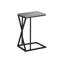 Table d'appoint, en forme de C, bout, côté, collation, salon, chambre à coucher, stratifié gris, métal noir, contemporain, moderne-2077828067