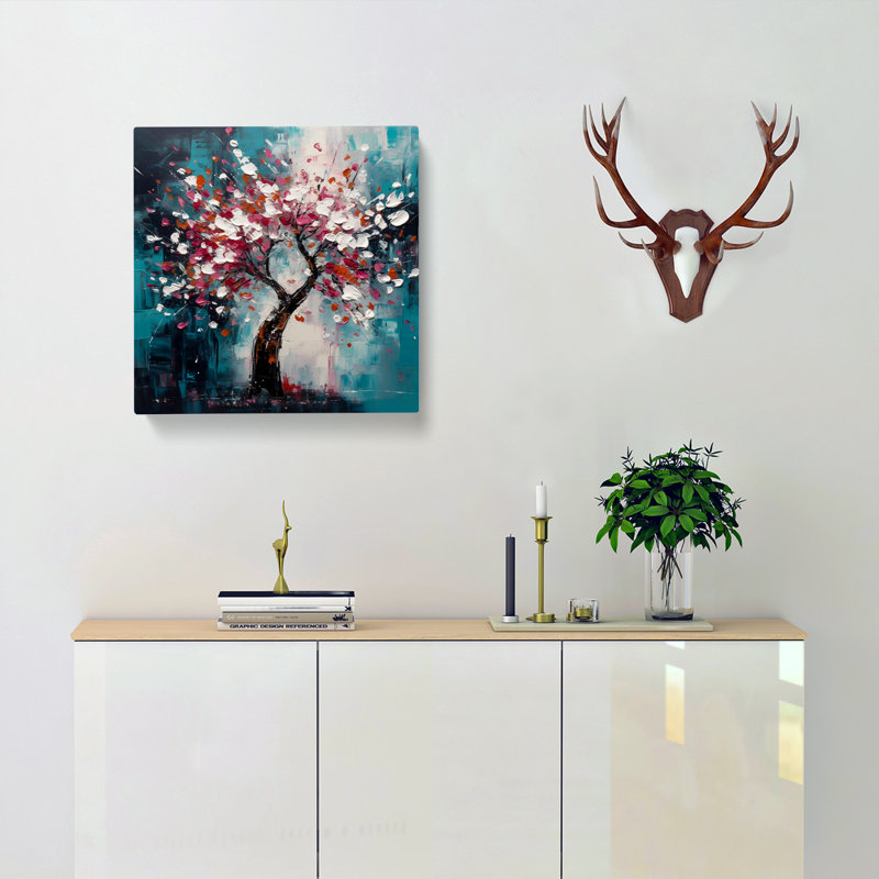 Cherry Blossom Tree Expressionism No.5 - Print, 35cm H x 35cm W x 3cm D