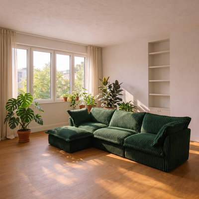 Ensemble de canapé modulaire à 3 places en velours côtelé l 120 po x P 55 po x H 34,6 po Urban Ins