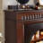 Nu-Brown + Black Solid Wood Freestanding Fireplace