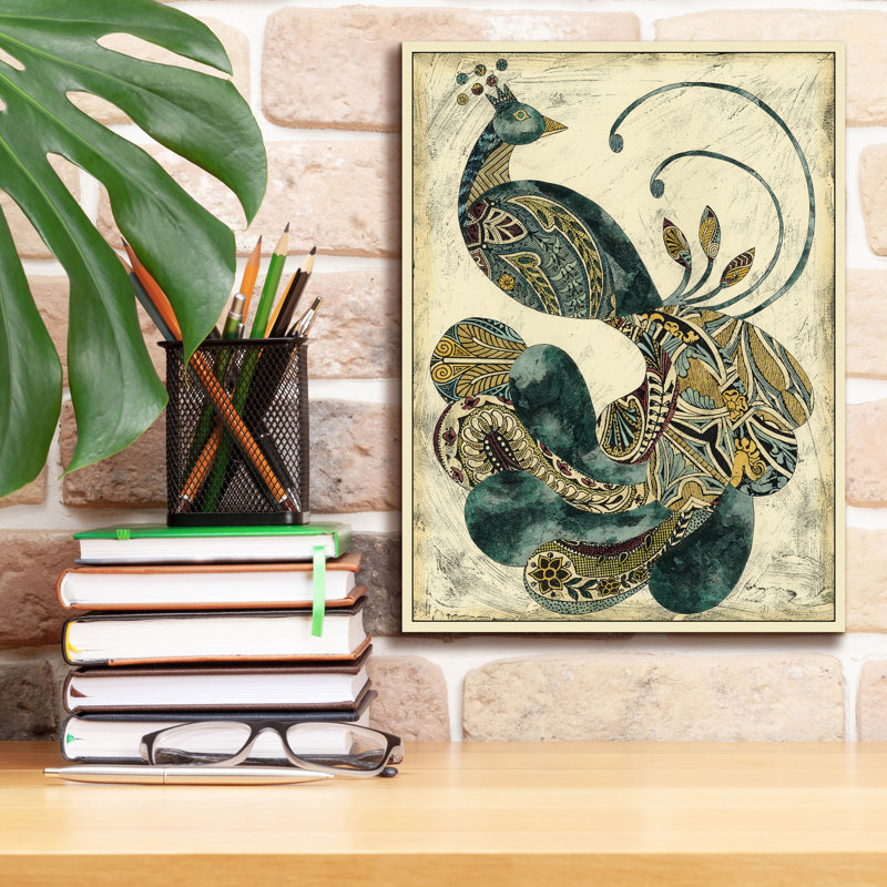  «Royal Peacock 1» par Chariklia Zarris, art mural sur toile, 12 po x 16 po