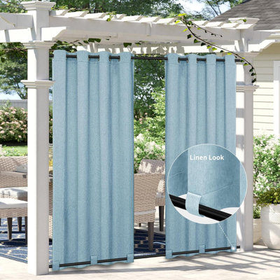 Rideaux d'extérieur imperméables et imperméables coupe-vent pour rideaux en lin