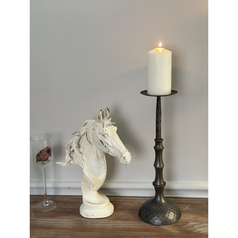 Hammered Metal Pillar Baymore, 17" H x 6" W x 6" D