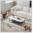 Modern Rectangular Coffee Table With Metal Frame For Living Room, Open Design And Durable Construction