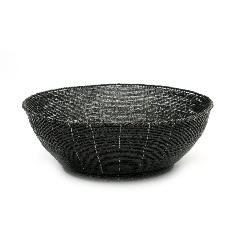 Bazar Bizar Beads Fruit Bowl, Black