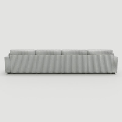 Plush Wide Corduroy Modular Sectional Sofa With Ottomans, L U Shaped Livingroom Sofa