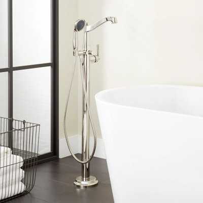 Signature Hardware Freestanding Clawfoot Tub Faucet with Diverter and Handshower