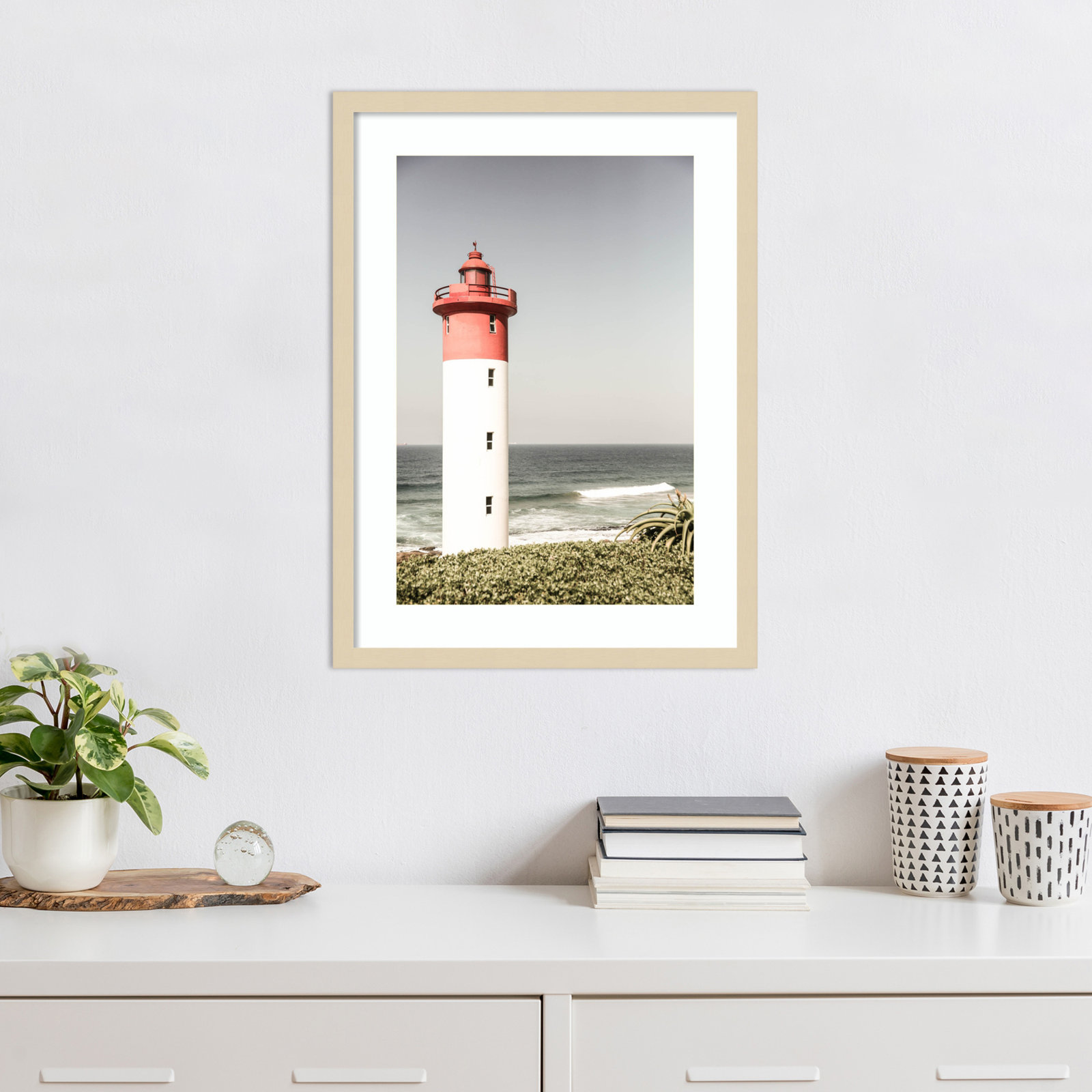 Daisey "Oyster Box Lighthouse" Print, Brown, 25" H x 19" W