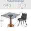 Ensemble de 3 tables de conférence carrées modernes en verre avec 2 chaises en cuir-114509220