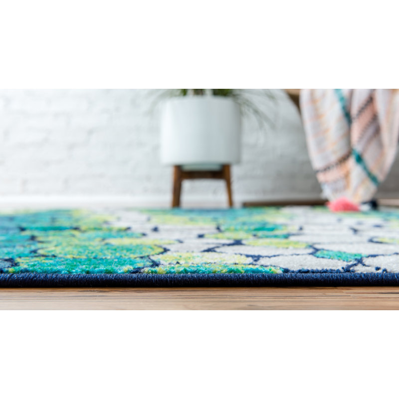 Tapis vert clair à motif géométrique Sidney, Tapis de couloir 2 pi x 6 pi 9 po