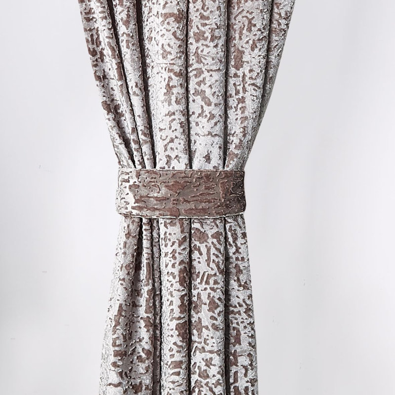 Adelen Velvet Blackout Curtain Pair, Mink, 117cm Width x 137cm Drop