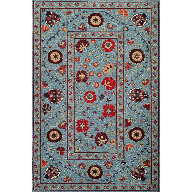 SUZANI 14 ROBIN’S EGG, Rectangle 4' x 6'