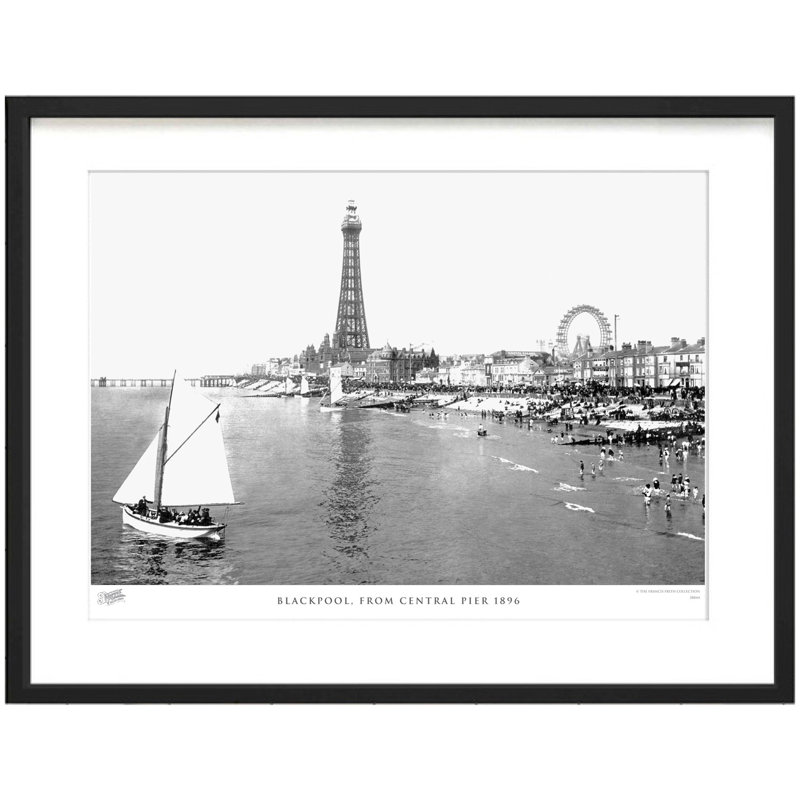 Blackpool, From Central Pier 1896 - Single Picture Frame Print, 60cm H x 80cm W x 2.3cm D