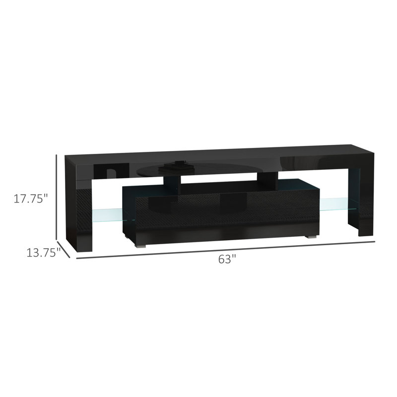 Helmuth Unfinished TV Stand for TVs up to 65", Black