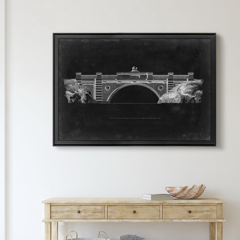 «Bridge Schématique II», impression sur toile encadrée, Noir, H 22,5 po x l 30,5 po x P 1,5 po