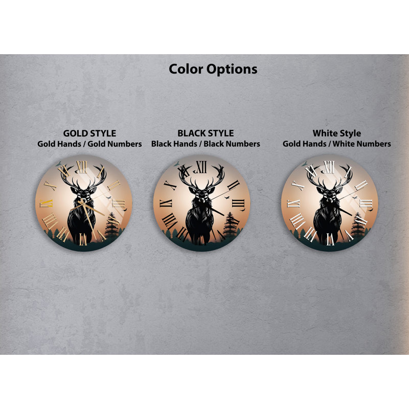 Horloge murale moderne en verre trempé, Noir