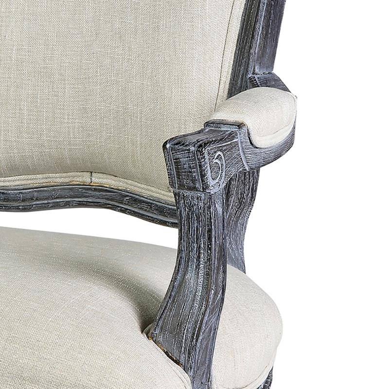 Dijon Fabric Arm Chair in Ivory