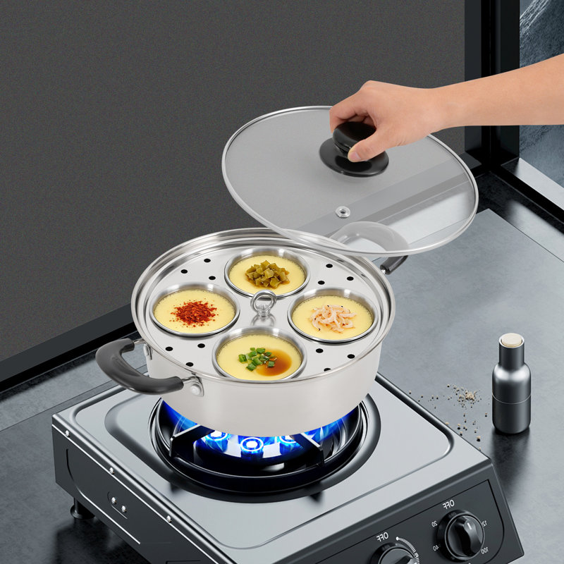 4 Cups Egg Steamer Pot Stainless Steel