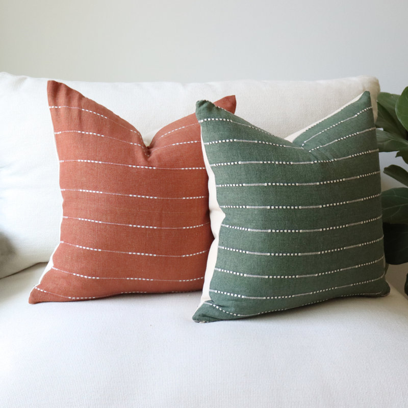 Sundara Threads Handwoven Cotton BOHO Pillow Cover, Green, 18"H x 18"W, Square