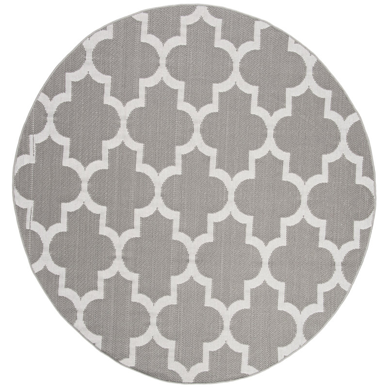Murielle Performance Machine Washable Geometric Indoor/Outdoor Area Rug, Round 6'7"