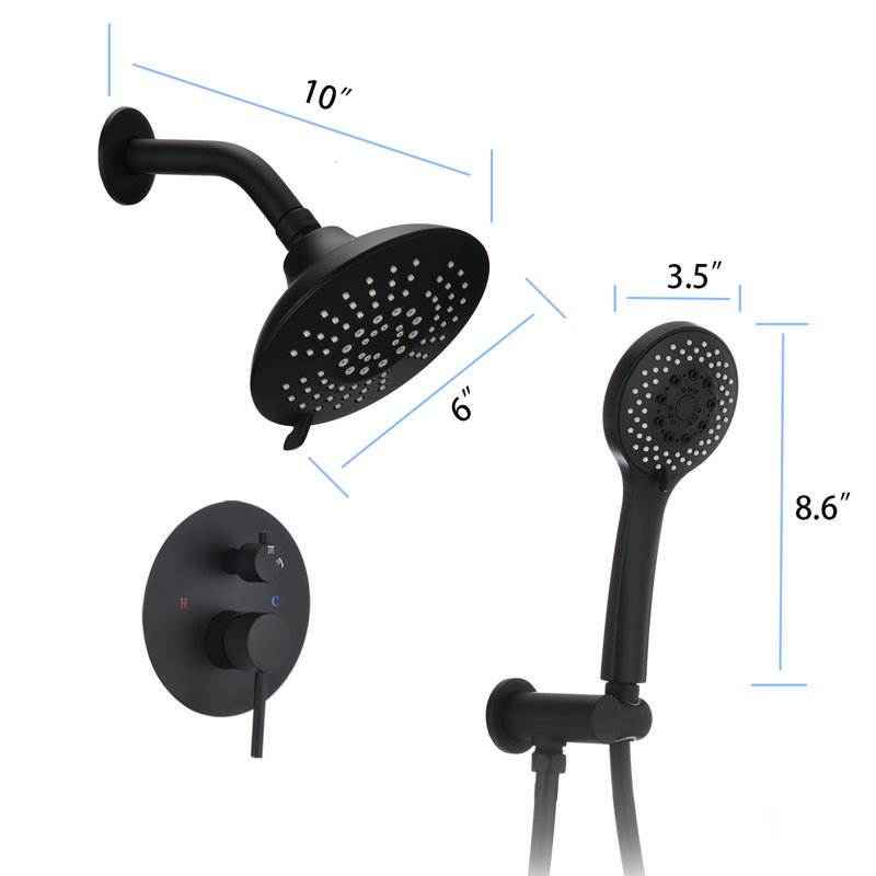 Système de douche complet avec valve brute