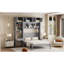 Lit escamotable mural avec bureau, armoire supérieure et tablettes de rangement, lit pliable peu encombrant-308124677-308124678