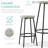 Sevon 3-Piece Bistro Set, Modern Round Counter Height Dining Set w/ 2 Stools, Metal Frame-1478070337