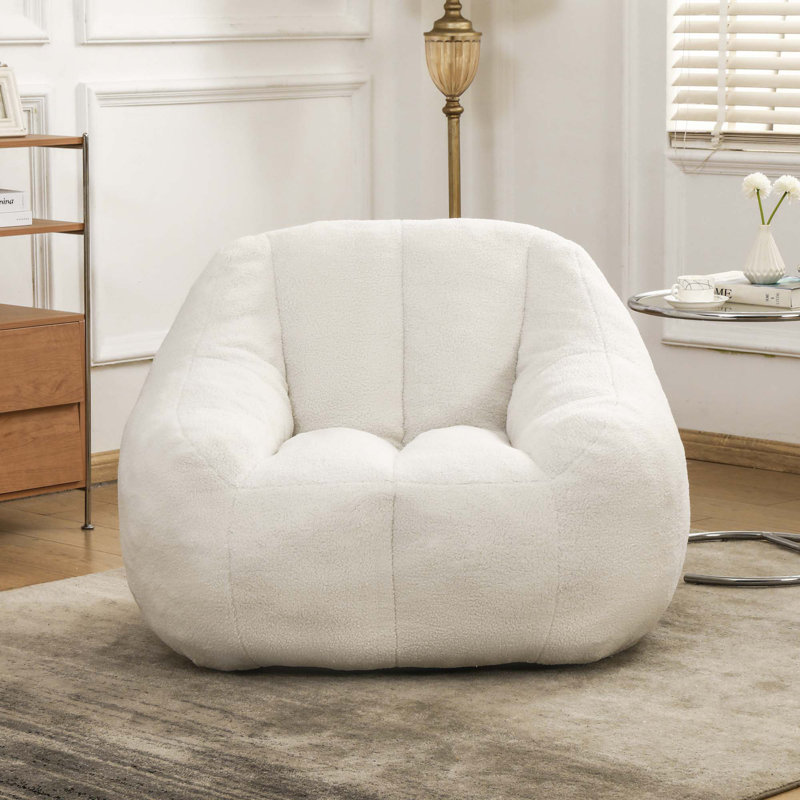 Fauteuil à billes Fluffy Fluffy, Teddy blanc