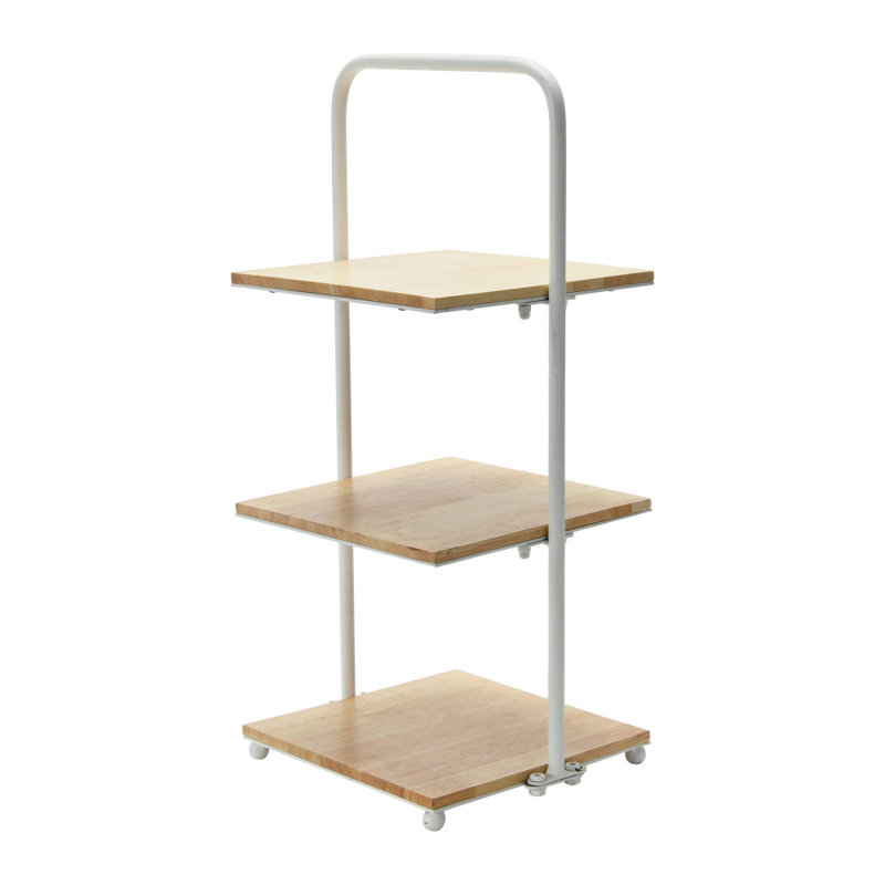 Modern Decorative Tray with 3 Shelves, White