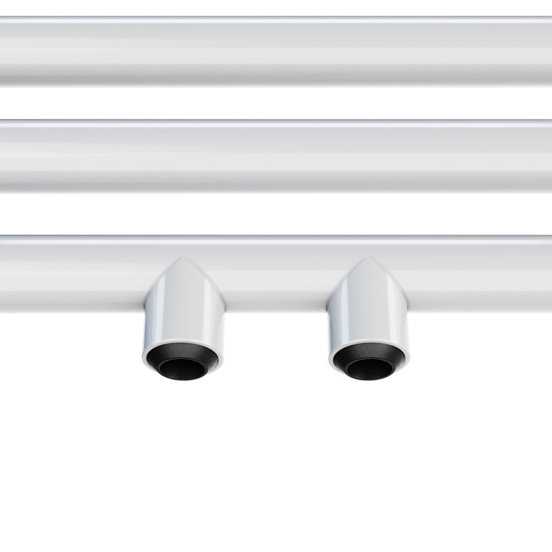 Sadye Curved Towel Rail Heated Towel Rails, 160cm H x 40cm W x 8cm D, White