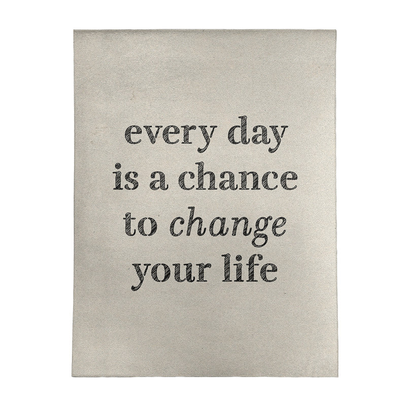 Tapis en chenille de polyester «Quotes», Rectangle 5 pi x 7 pi