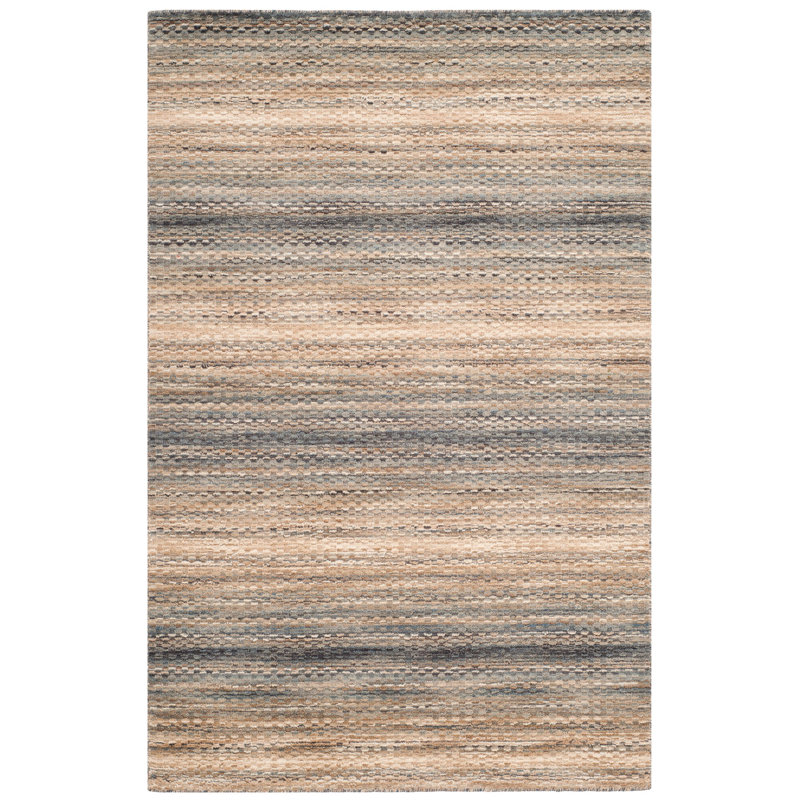 Tapis gris / brun en laine Hossain, Rectangle 4 pi x 6 pi