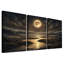 Art mural sur toile Moonlit Wetlands with Golden Reflections-1201216871