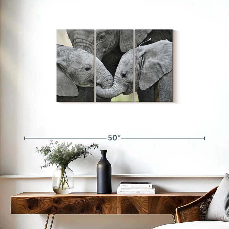 Éléphants d'Afrique Brampt - Brampt - Tanzanie, H 20 po x l 33 po