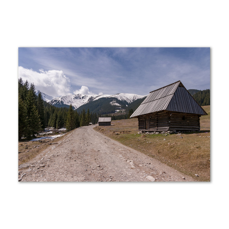 House In Mountains - Wrapped Canvas Print